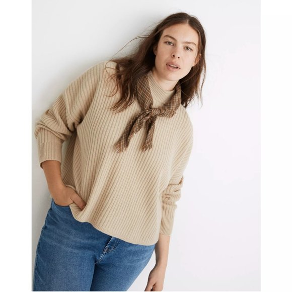 Madewell Resourced Cashmere Ribbed Mockneck Sweater NWOT